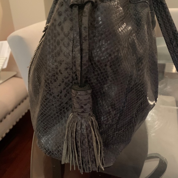 Cole Haan Large Leather Snake Skin Handbag - Picture 4 of 5